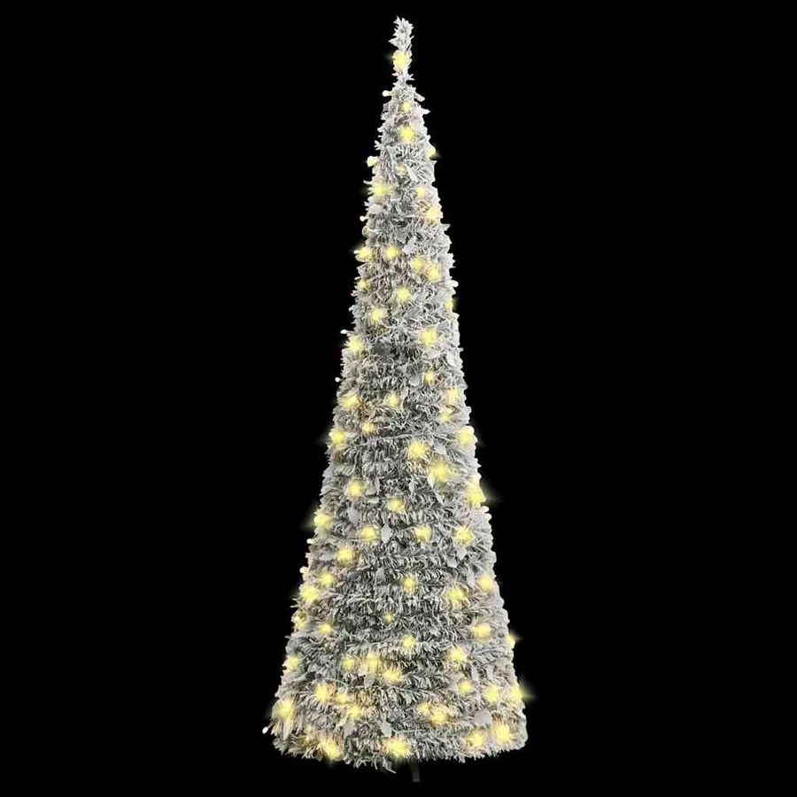 Sapin de Noël artificiel escamotable avec neige floquée 100 LED - 2