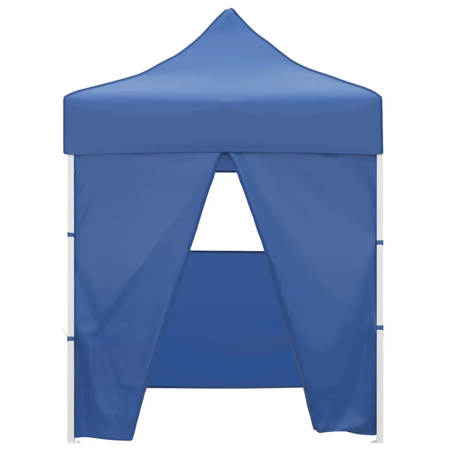 Tente de réception pliable avec 4 parois 2x2 m Acier Bleu - 2