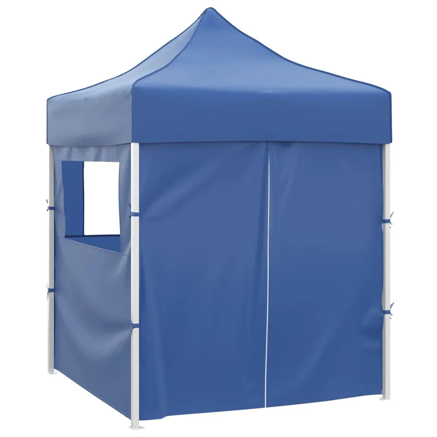 Tente de réception pliable avec 4 parois 2x2 m Acier Bleu - 3