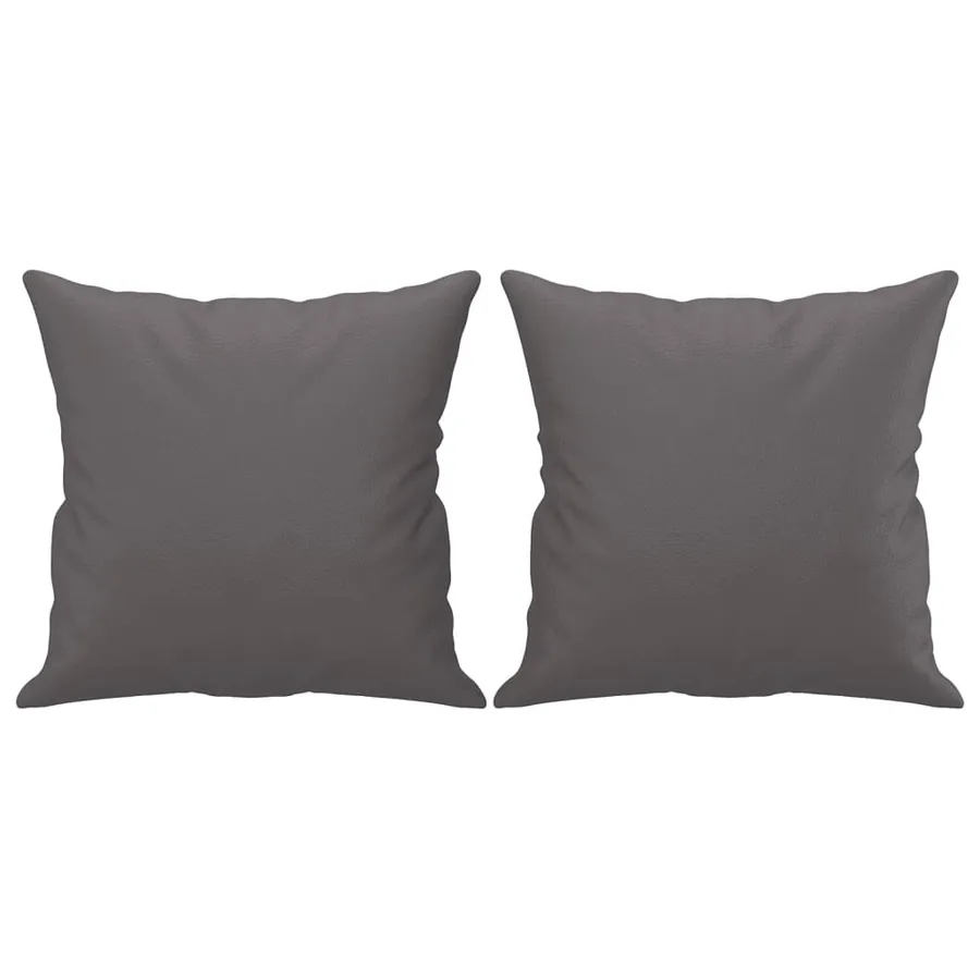 Canapé 3 places avec oreillers décoratifs gris 180cm similicuir - 5