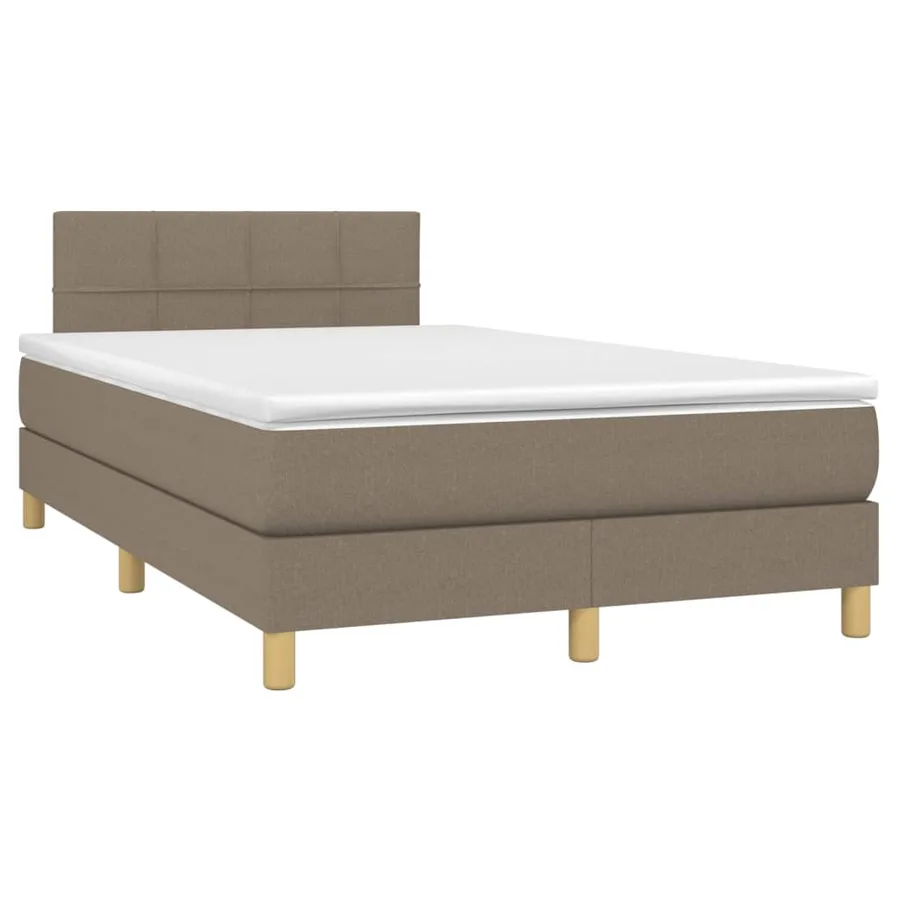 Sommier à lattes de lit avec matelas LED Taupe 120x200 cm Tissu - 3