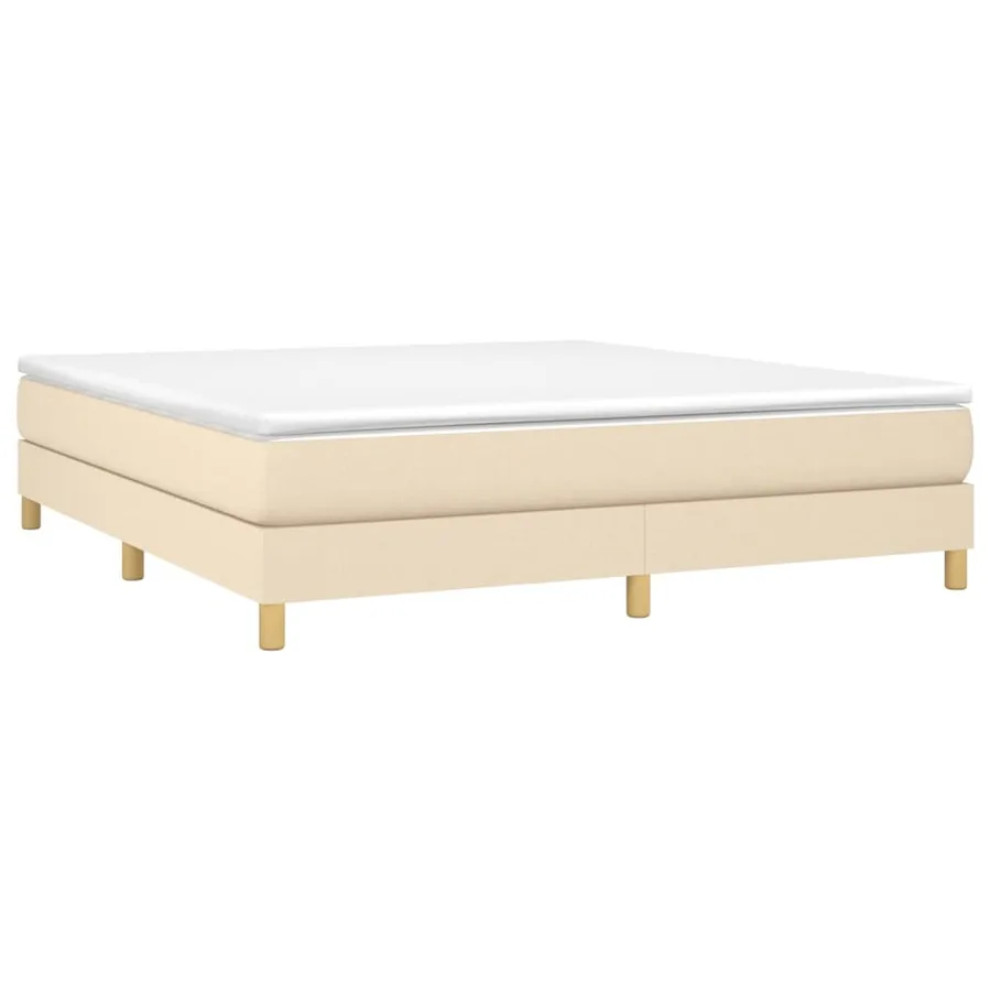 Sommier à lattes de lit avec matelas Crème 180x200 cm Tissu - 3