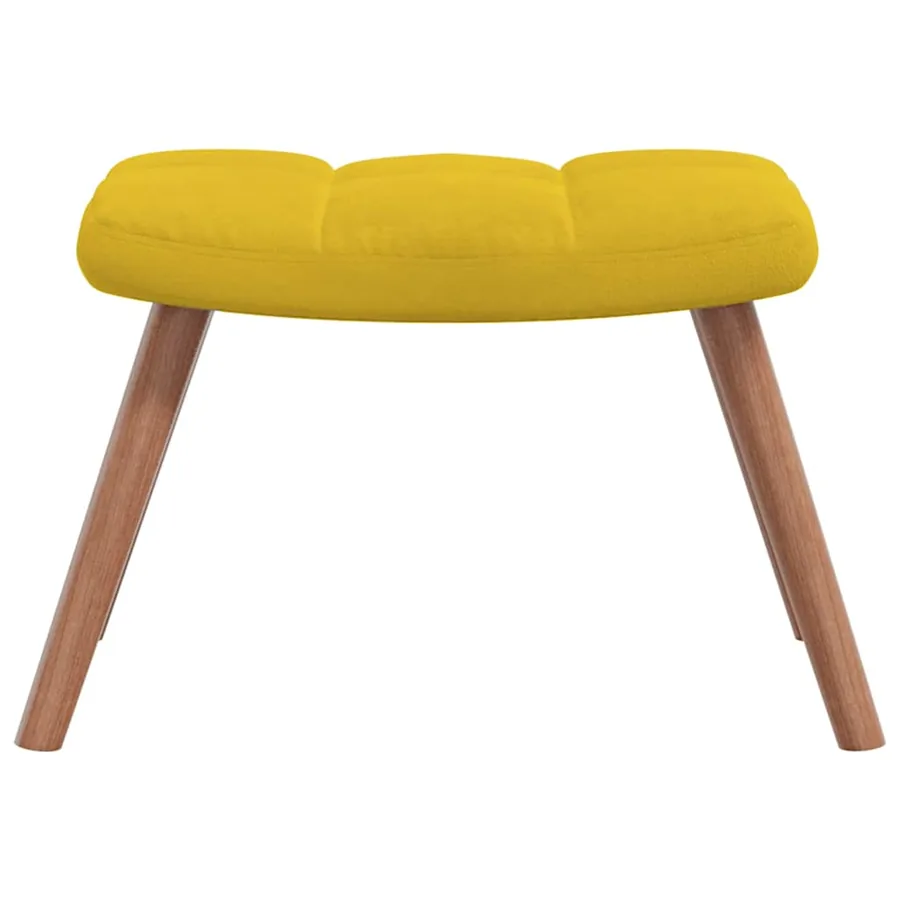 Chaise à bascule avec repose-pied Jaune moutarde Velours - 5