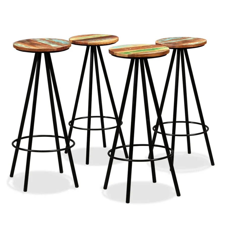 Ensemble de bar 9 pcs Bois d'acacia et de récupération massif - 6