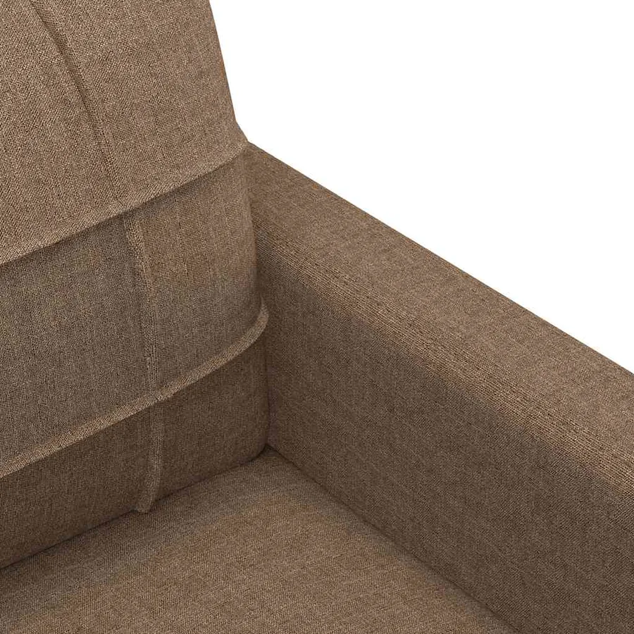 Canapé à 2 places Marron 140 cm Tissu - 6