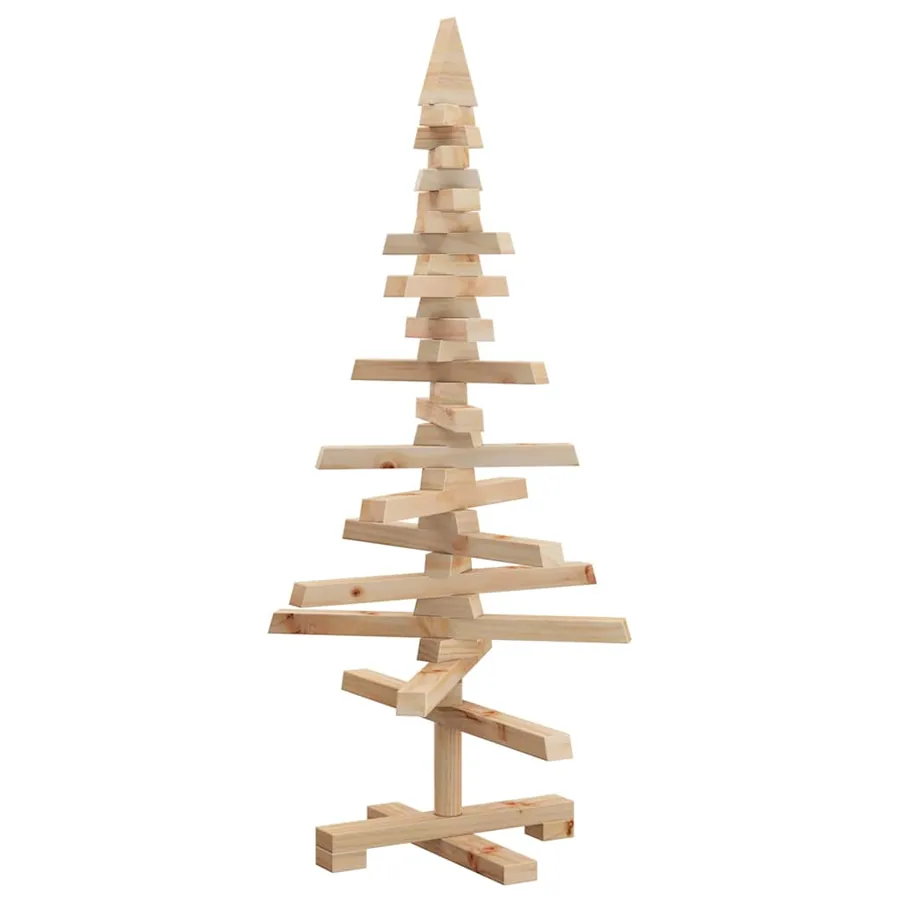 Arbre de Noël en bois pour décoration 90 cm bois massif de pin - 2