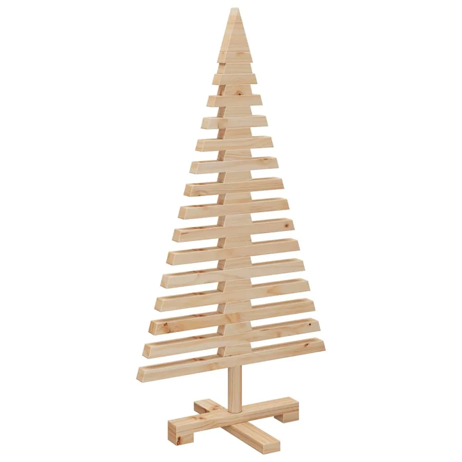 Arbre de Noël en bois pour décoration 90 cm bois massif de pin - 4