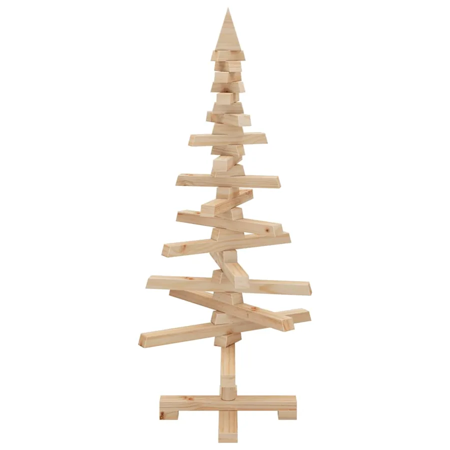 Arbre de Noël en bois pour décoration 90 cm bois massif de pin - 5