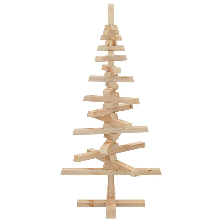 Arbre de Noël en bois pour décoration 90 cm bois massif de pin - 6