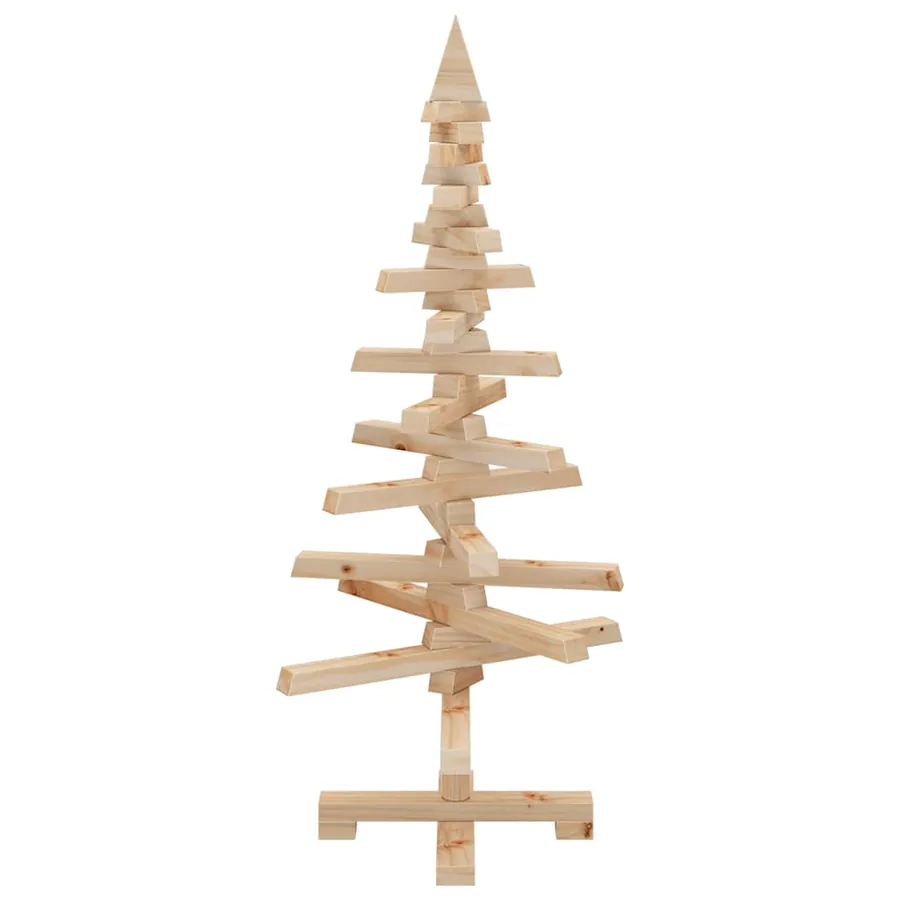 Arbre de Noël en bois pour décoration 90 cm bois massif de pin - 7