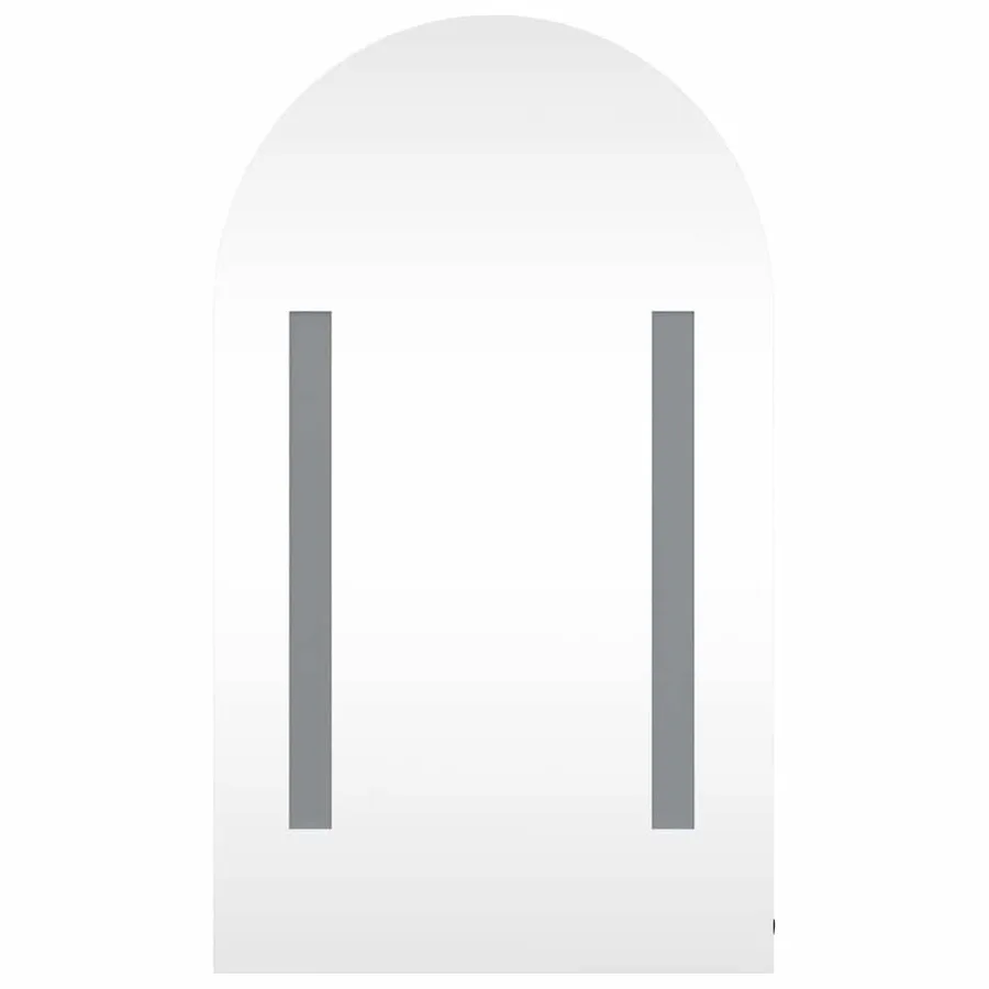 Armoire de bain à miroir avec LED arquée noir 42x13x70 cm - 6