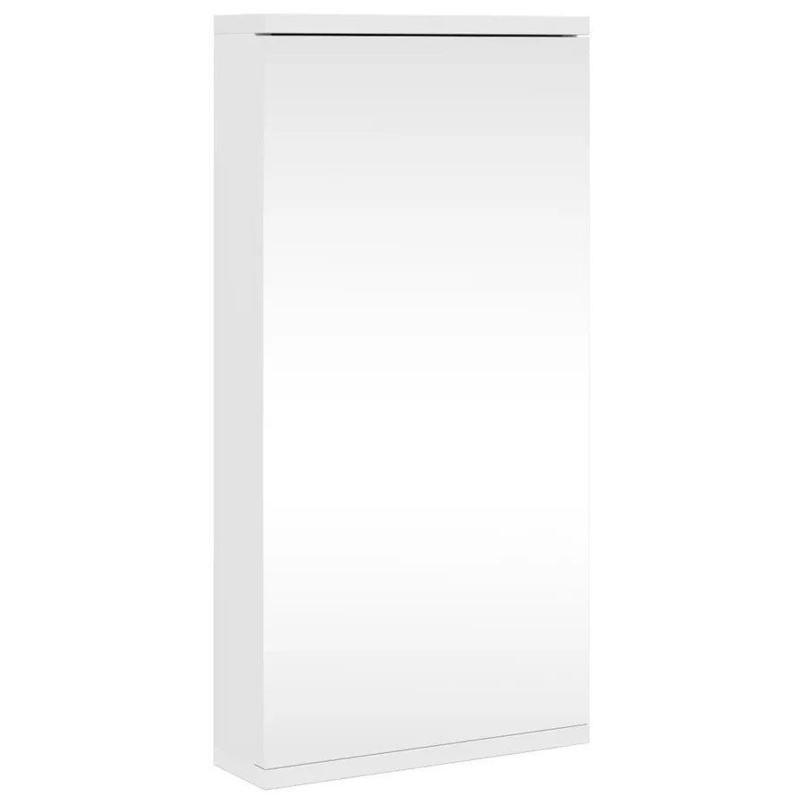 Armoire de bain à miroir d'angle blanc 30x24x60 cm - 2