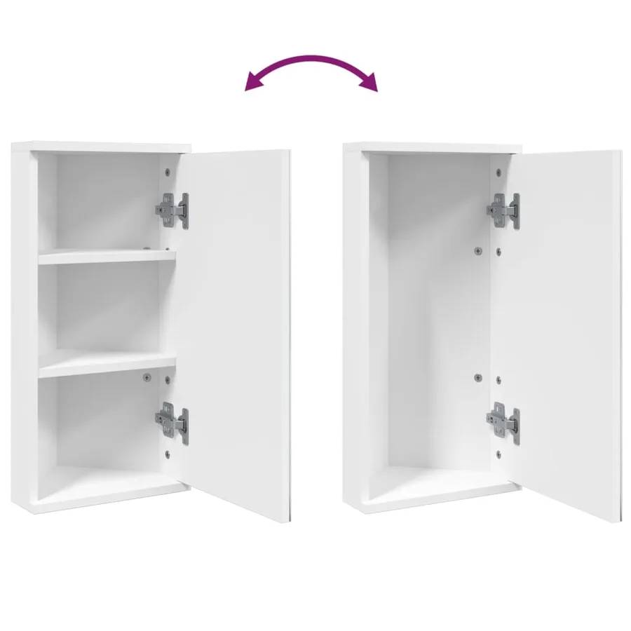 Armoire de bain à miroir d'angle blanc 30x24x60 cm - 7