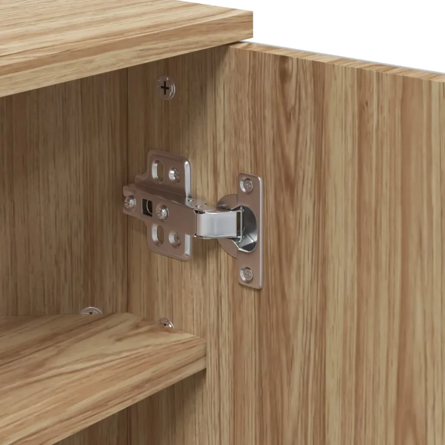 Armoire de bain à miroir d'angle chêne 30x24x60 cm - 8
