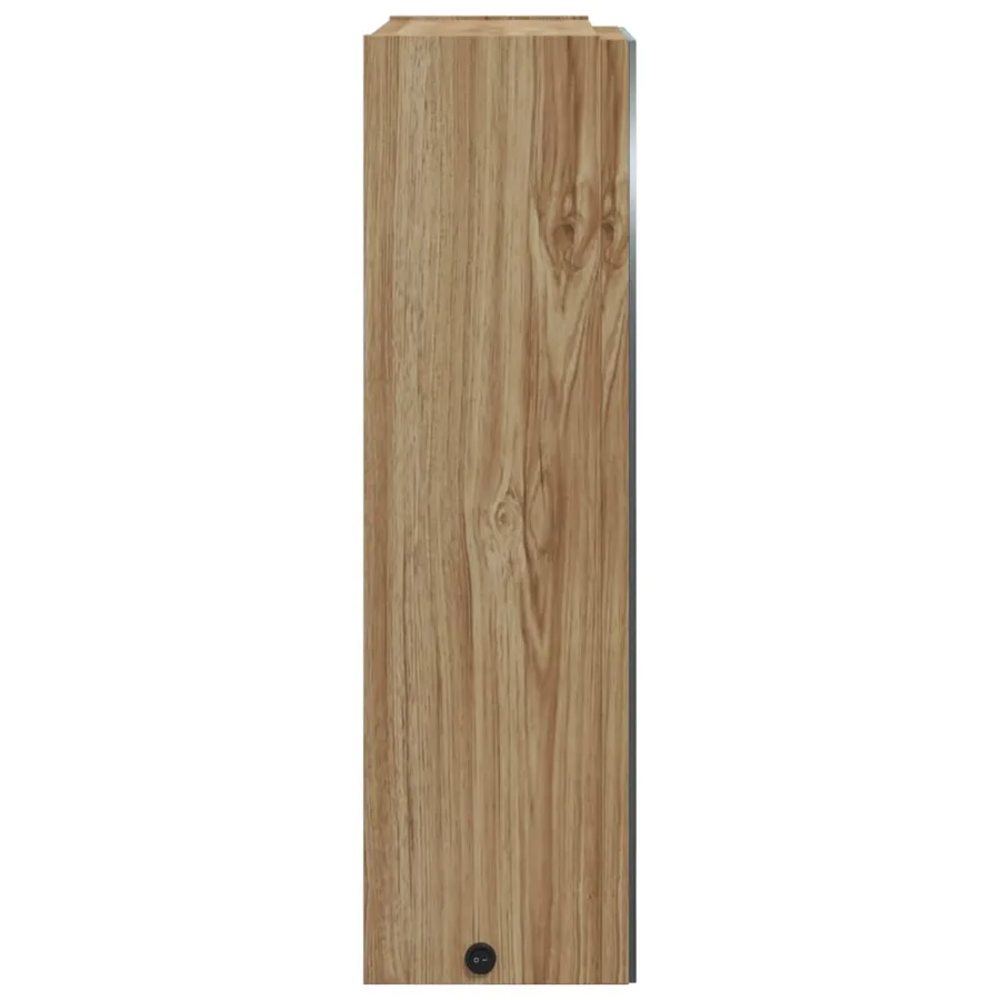 Armoire de salle de bain à miroir avec LED chêne 45x13x52 cm - 7
