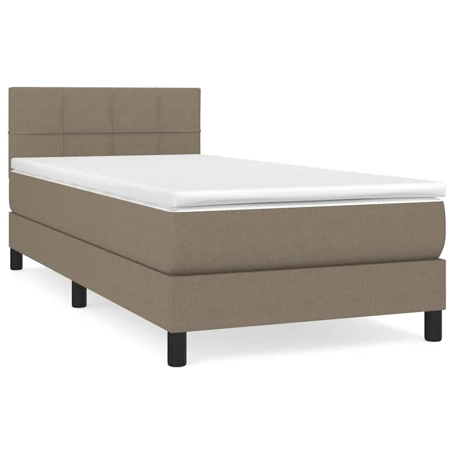 Sommier à lattes de lit avec matelas Taupe 100x200 cm Tissu - 2