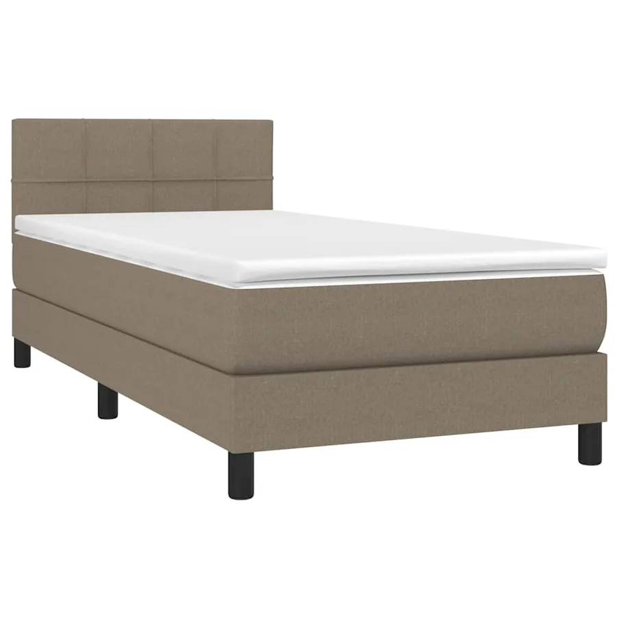 Sommier à lattes de lit avec matelas Taupe 100x200 cm Tissu - 3