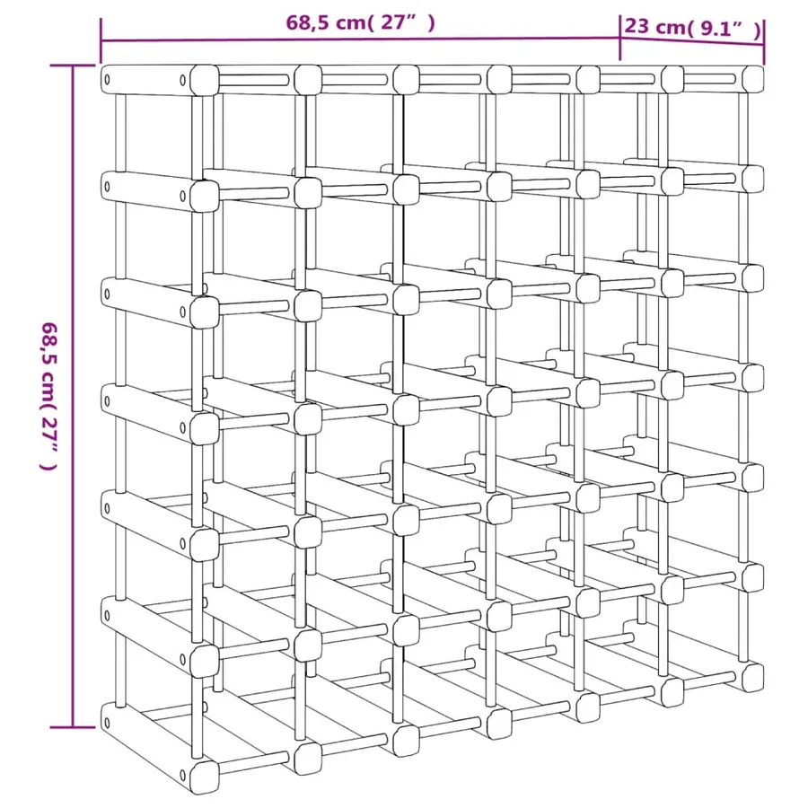 Casier à vin pour 42 bouteilles 68,5x23x68,5 cm pin massif - 8