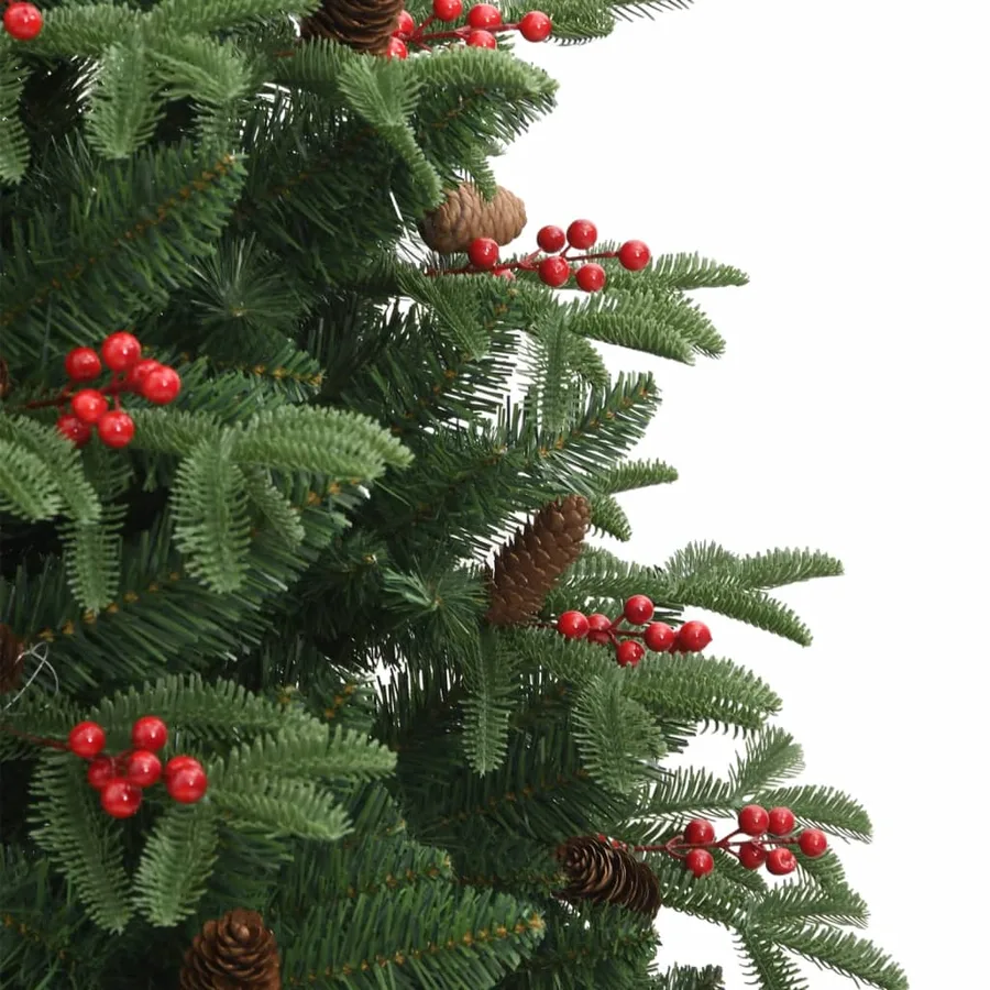 Sapin de Noël artificiel avec pommes de pin et baies 210 cm - 5