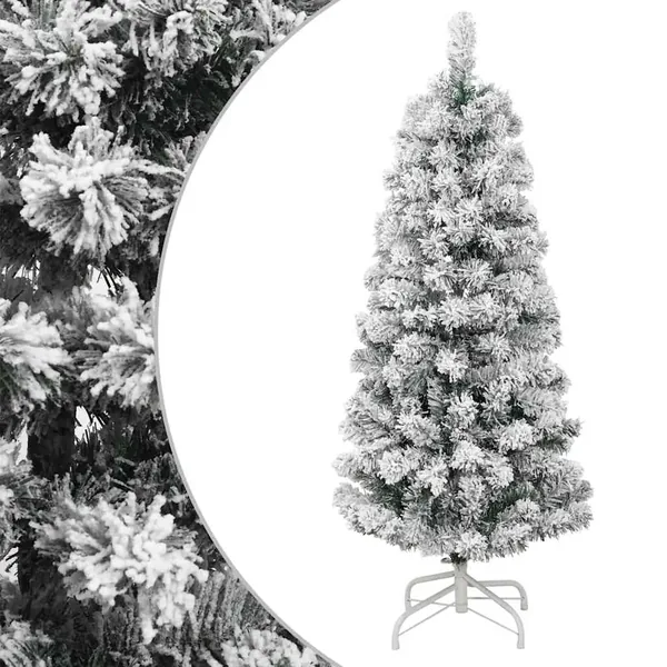 Sapin de Noël artificiel à charnières avec neige floquée 150 cm