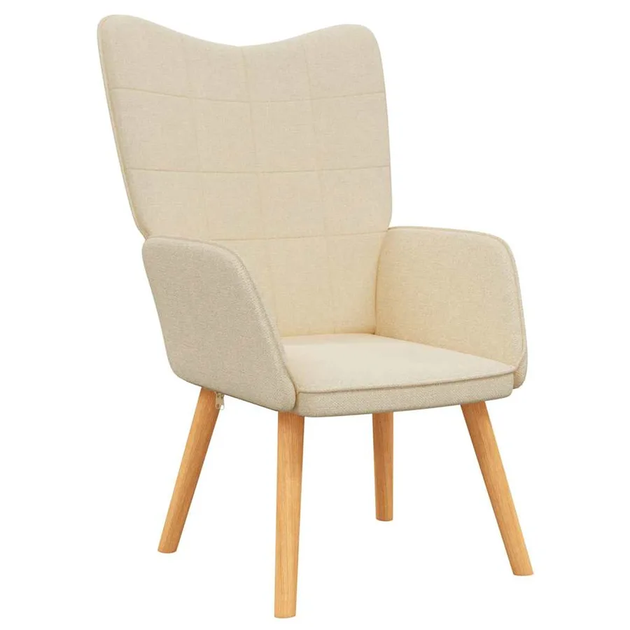 Chaise de relaxation Crème Tissu - 2