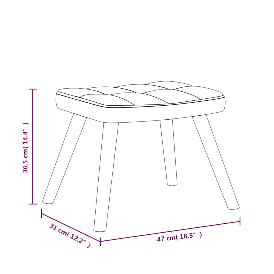 Chaise à bascule avec tabouret Jaune moutarde Tissu - 12