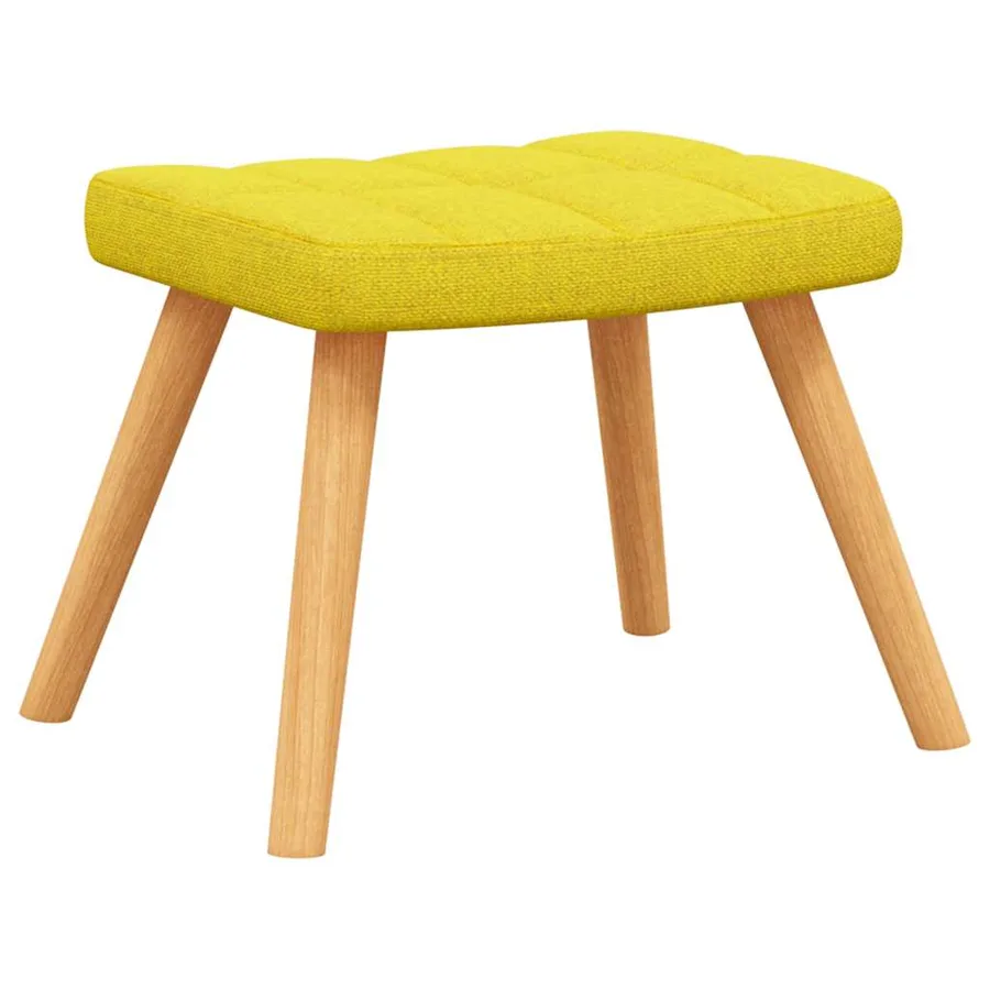 Chaise à bascule avec tabouret Jaune moutarde Tissu - 8
