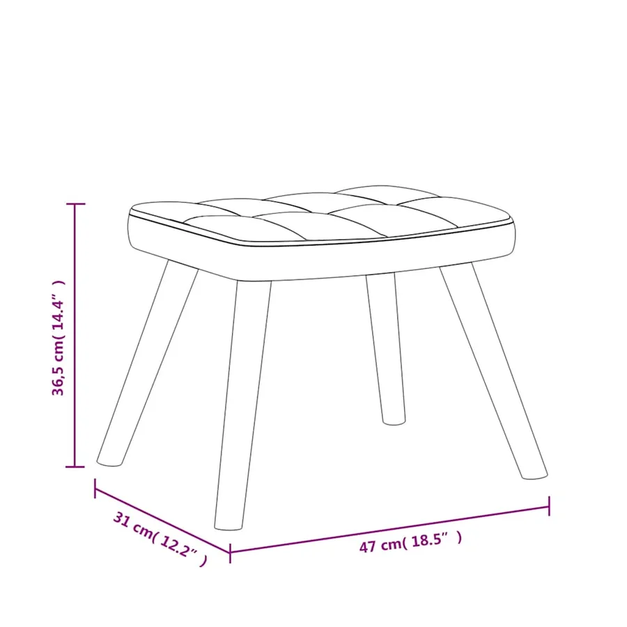 Chaise à bascule avec tabouret Taupe Tissu - 12
