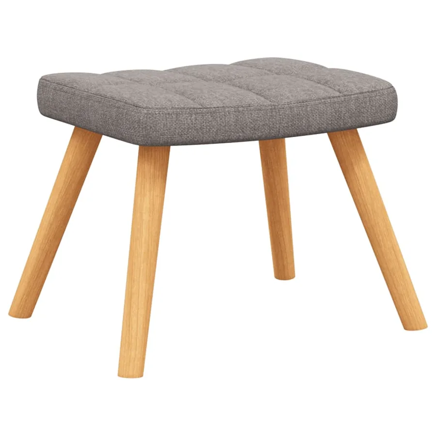 Chaise à bascule avec tabouret Taupe Tissu - 8