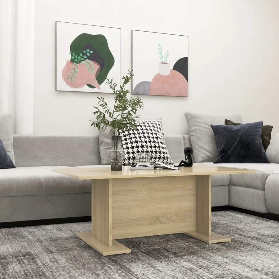 Table basse chêne sonoma 103,5x60x40 cm bois d'ingénierie