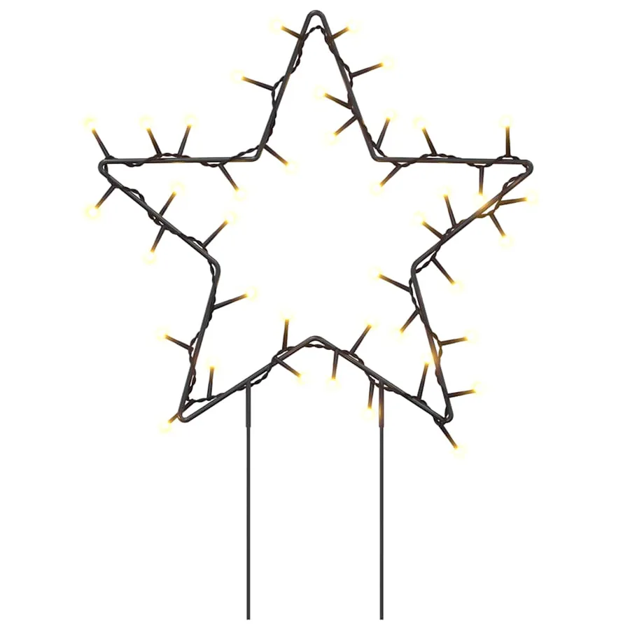 Décoration lumineuse étoile de Noël piquets 3 pcs 50 LED 29 cm - 3