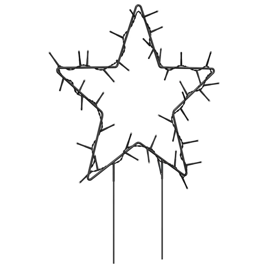 Décoration lumineuse étoile de Noël piquets 3 pcs 50 LED 29 cm - 5