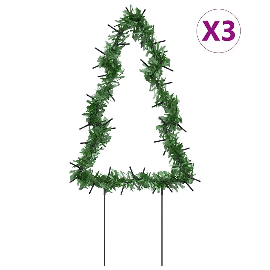 Décoration lumineuse arbre de Noël piquets 3 pcs 50 LED 30 cm - 2