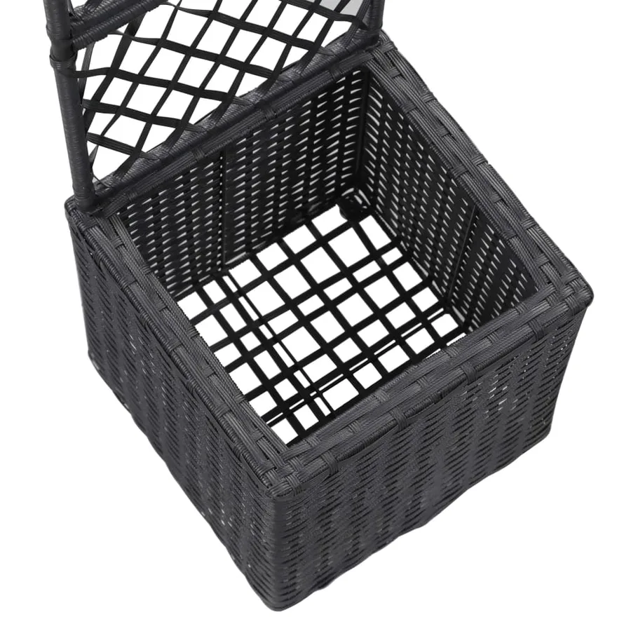 Lit surélevé en treillis 1 pot 30x30x107cm Résine tressée Noir - 6