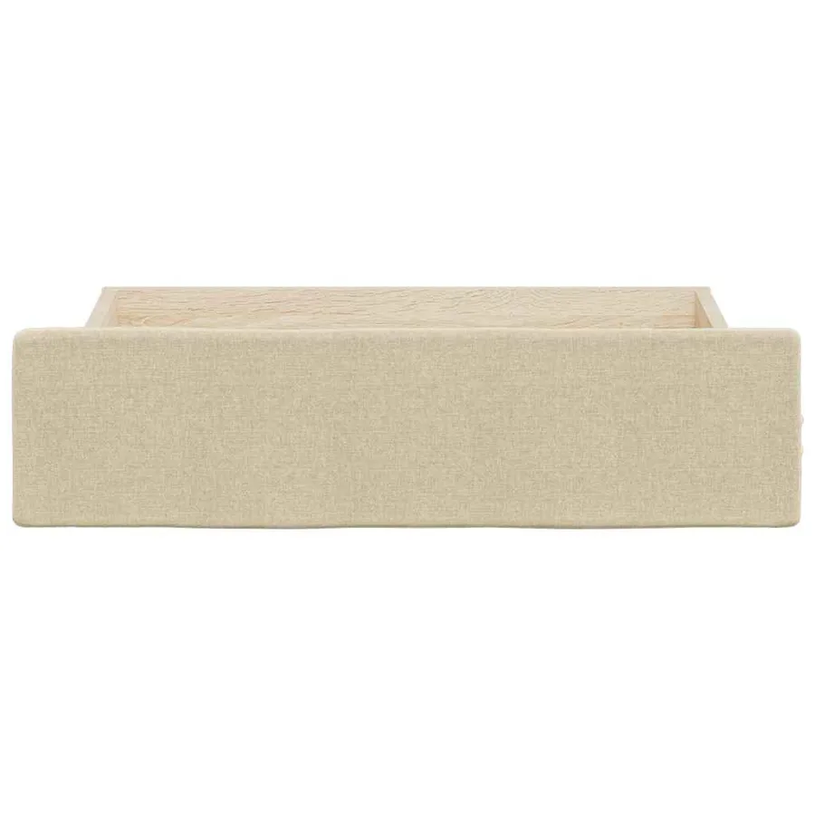 Tiroirs de lit 2 pcs crème bois d'ingénierie et tissu - 4