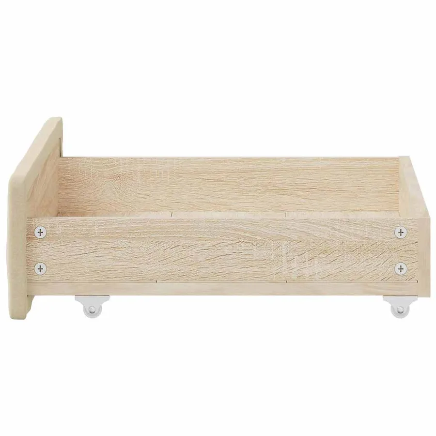 Tiroirs de lit 2 pcs crème bois d'ingénierie et tissu - 5