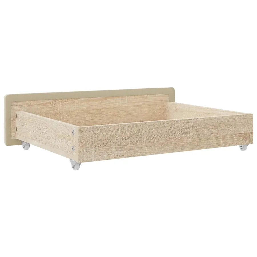 Tiroirs de lit 2 pcs crème bois d'ingénierie et tissu - 6