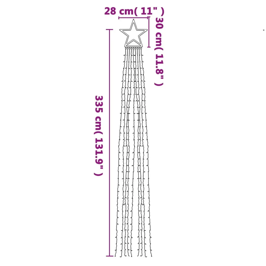 Guirlande de sapin de Noël 320 LED bleu 375 cm - 10