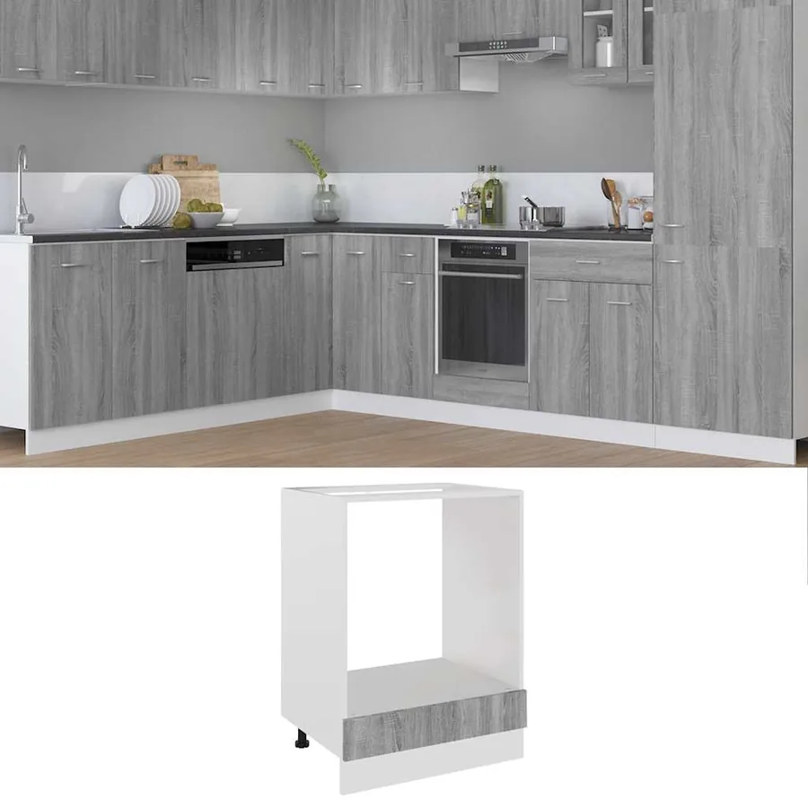 Meuble de four "Riga" Gris Sonoma 60 x 46 x 81,5 cm Bois d'ingénierie
