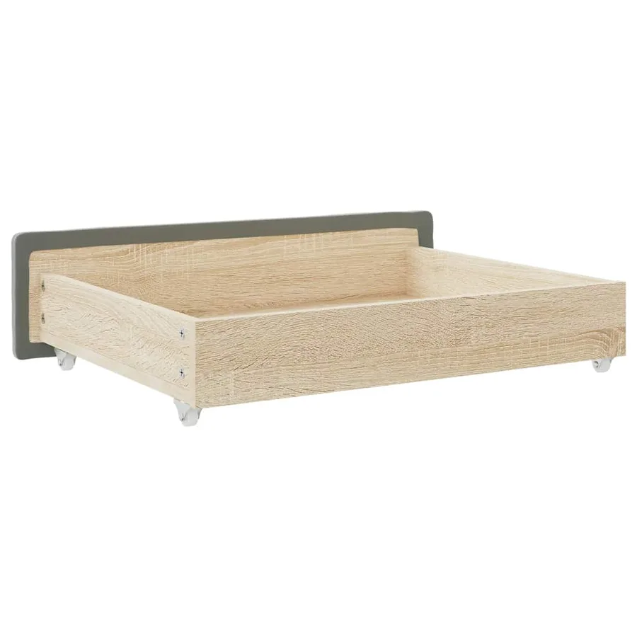 Tiroirs de lit 2 pcs gris clair bois d'ingénierie et velours - 6