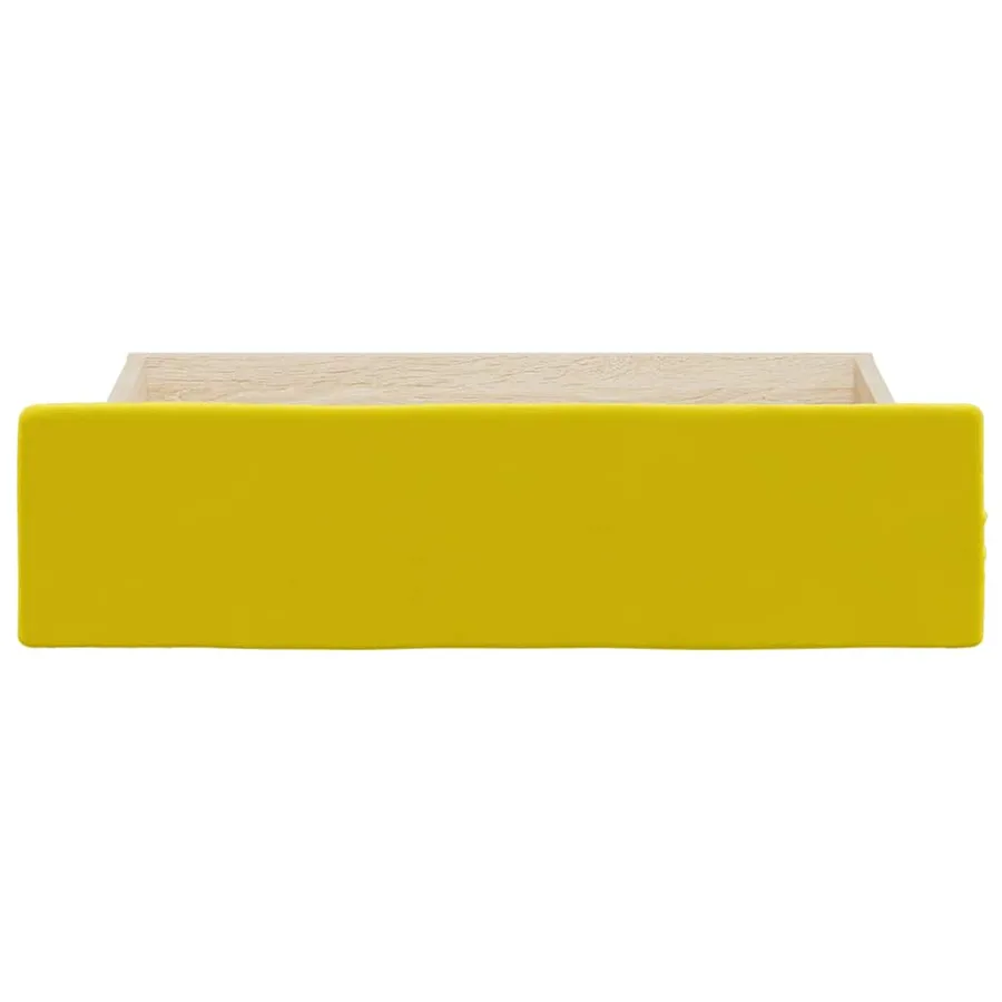 Tiroirs de lit 2 pcs jaune bois d'ingénierie et velours - 4