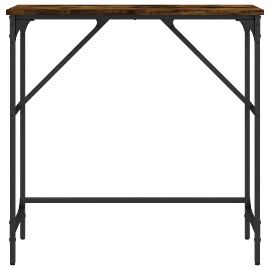 Table console chêne fumé 75x32x75 cm bois d'ingénierie - 4