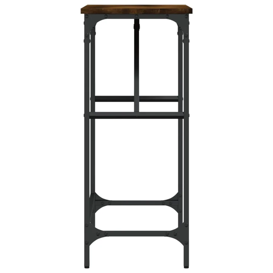 Table console chêne fumé 75x32x75 cm bois d'ingénierie - 5