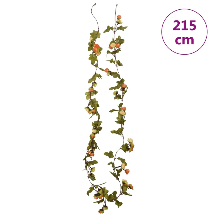 Guirlandes de fleurs 6 pcs rouge vif 215 cm - 7
