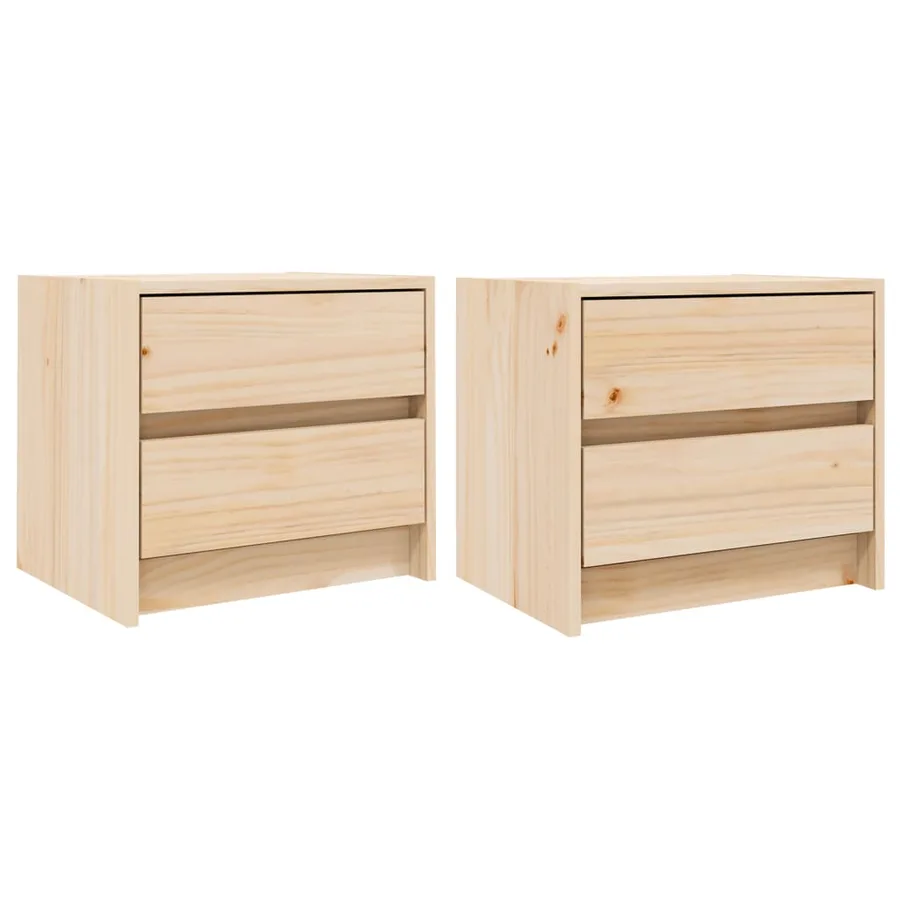 Tables de chevet 2 pcs 40x31x35,5 cm bois de pin massif - 2