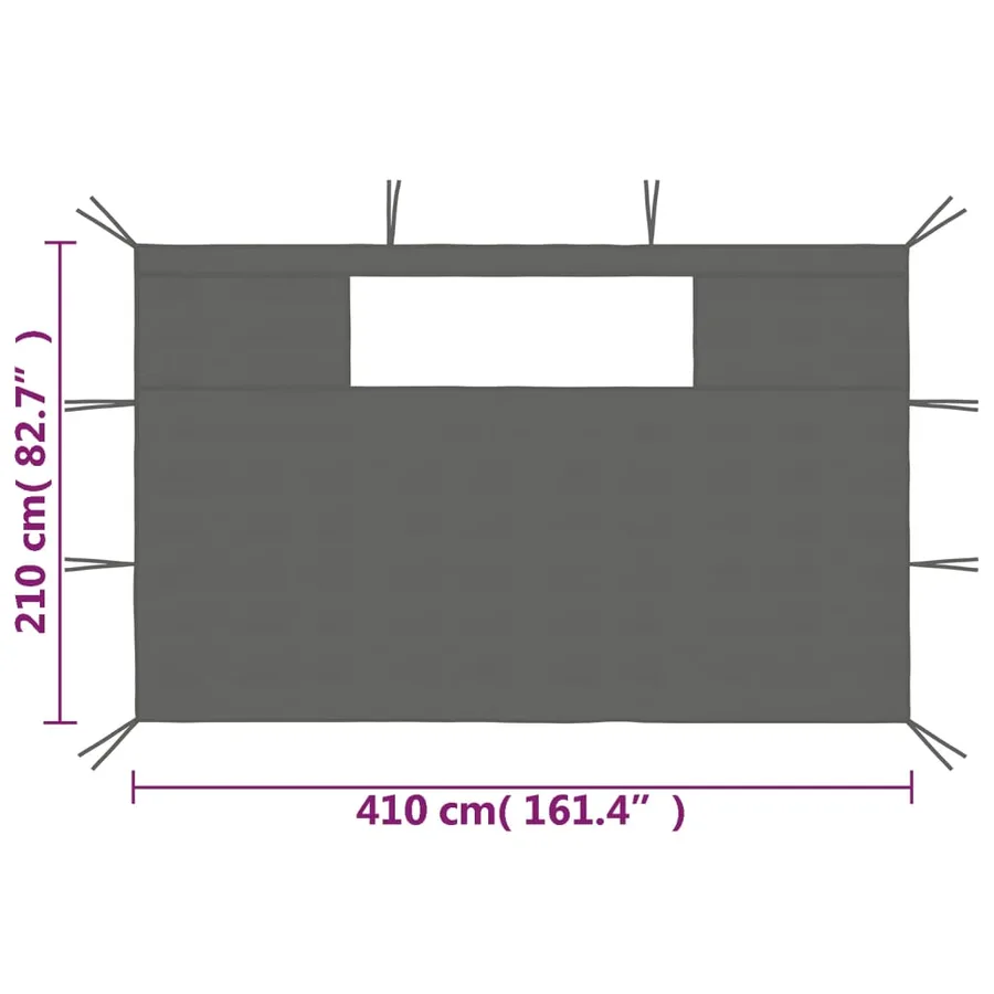 Parois latérales de belvédère avec fenêtres 2 pcs Anthracite - 5
