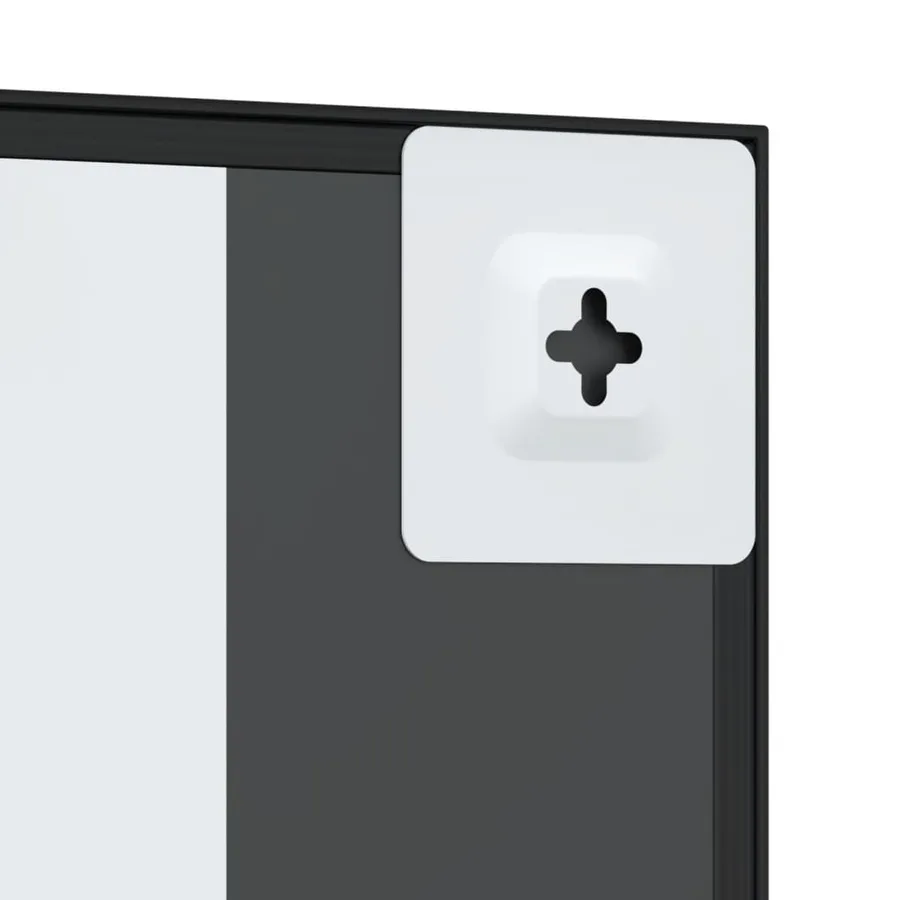 Miroir mural noir 30x30 cm carré fer - 6