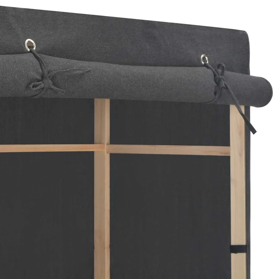 Garde-robe à 3 niveaux Gris 79 x 40 x 170 cm Tissu - 4