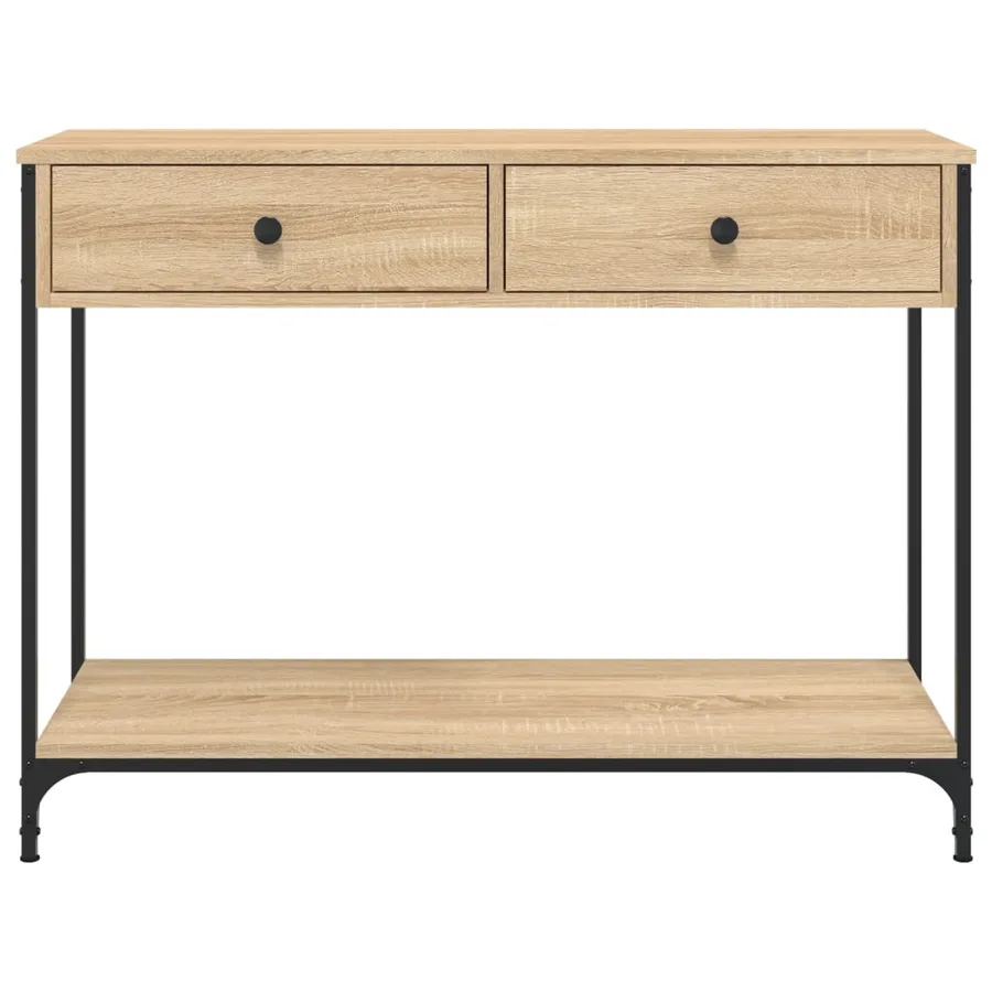 Table console chêne sonoma 100x34,5x75 cm bois d'ingénierie - 6