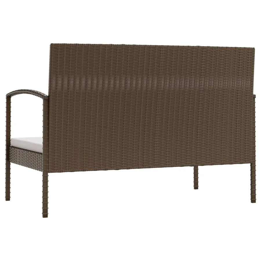 Salon de jardin 8 pcs avec coussins résine tressée marron - 5
